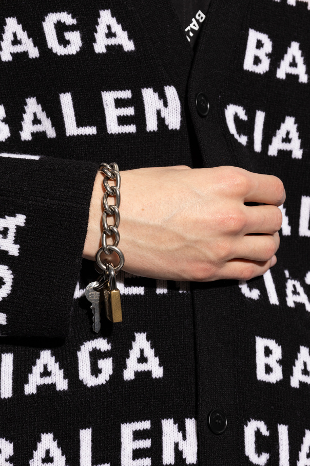 アクセサリーその他 BALENCIAGA 'Cargo' bracelet Black BALENCIAGA - Silver-Plated and Cord Bracelet - Black Balenciaga